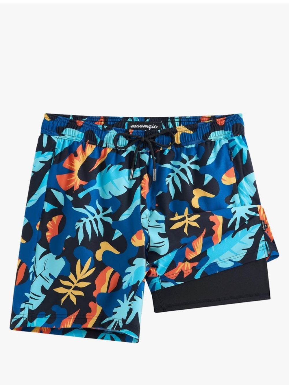 NWT Men’s Size M maamgic 2 in 1 Mens Swim Trunks 7 Inch Swim Shorts